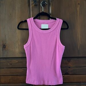Citizens Of Humanity Vibrant Pink Ribbed Tank Top
